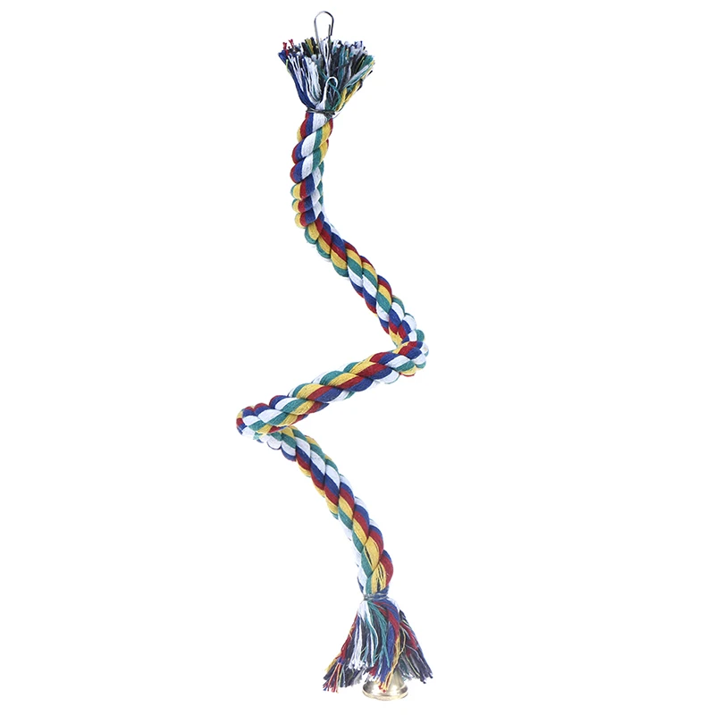 50cm Rope Braided Pet Parrot Chew Perch Coil Bird Cage Cockatiel Toy Birds Training Accessories | Дом и сад