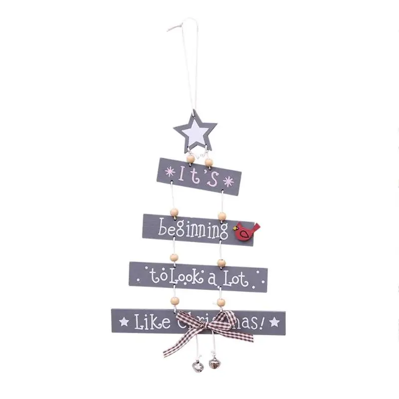 1PC Wood Christmas Tree Ornament Wooden Pendant Xmas Gift Noel Decoration for Home Navidad 2019 | Дом и сад