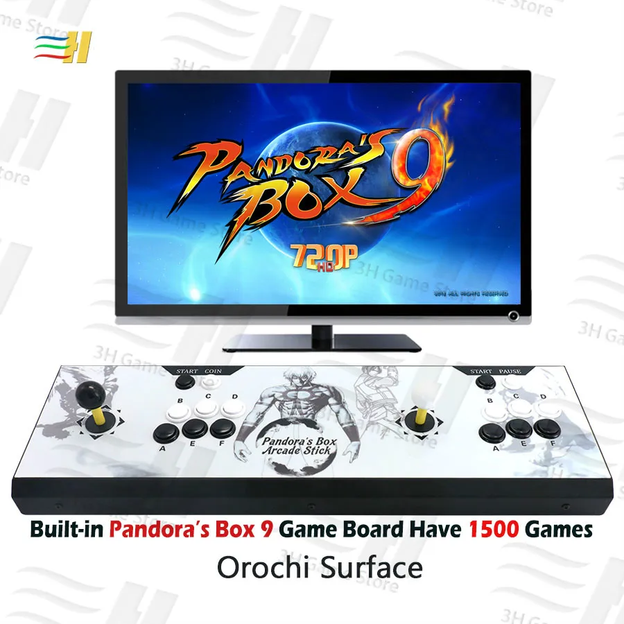 Новинка Pandora Box 9 1500 В 1 железная игровая консоль для аркадных игр 2 игрока джойстик Кнопка HDMI VGA usb джойстик для ПК ps3 ТВ 5S 6 6s 7