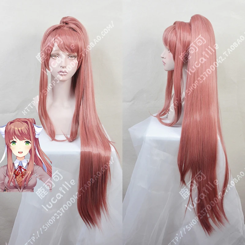 Высокое качество Doki Литературный клуб! Monika парики DDLC 95 см длинные термостойкие