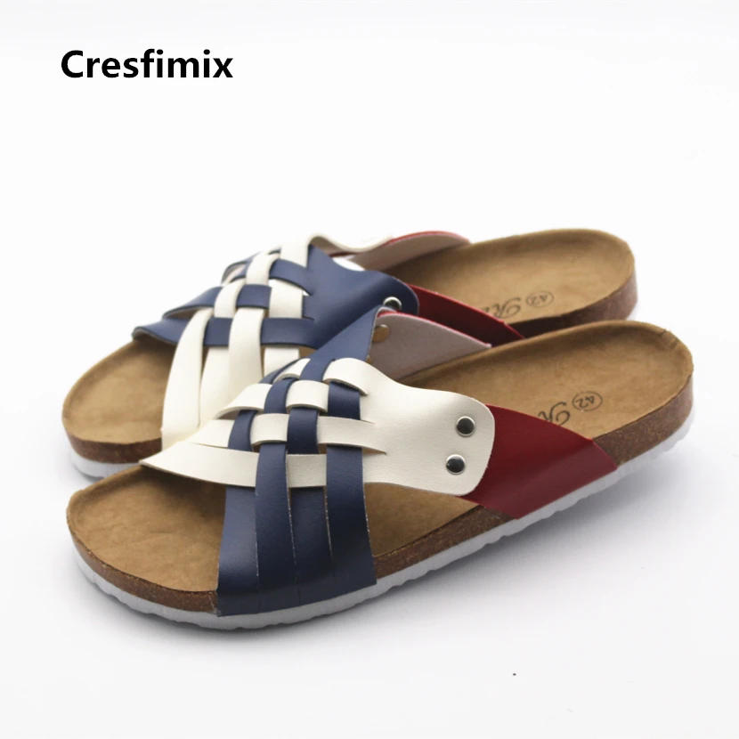 Cresfimix мужские модные разноцветные Шлепанцы из искусственной кожи белые шлепанцы