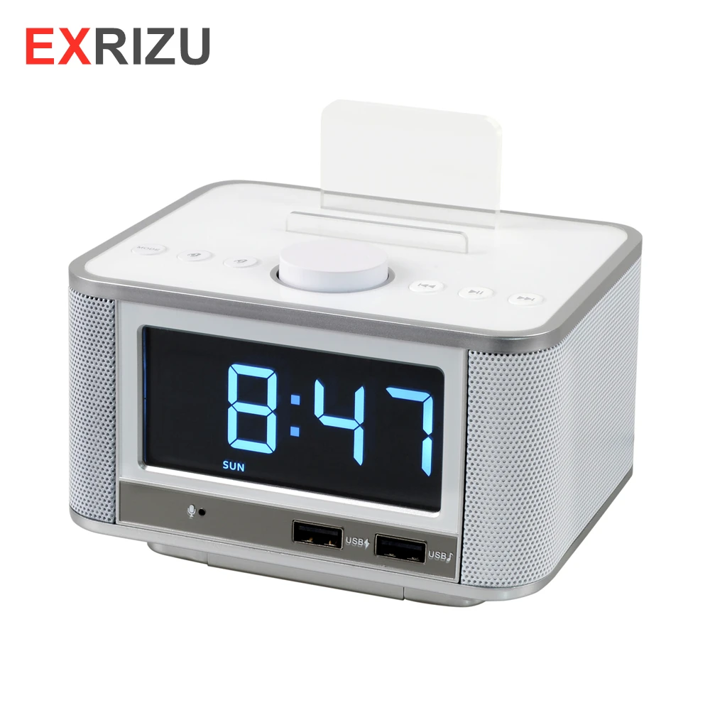 EXRIZU 10 Вт Bluetooth 4,2 смарт-часы спикер Поддержка FM цифровой радио Hands-free U диск TF карта Воспроизведение музыки 3,5 дюймов экран Повтор