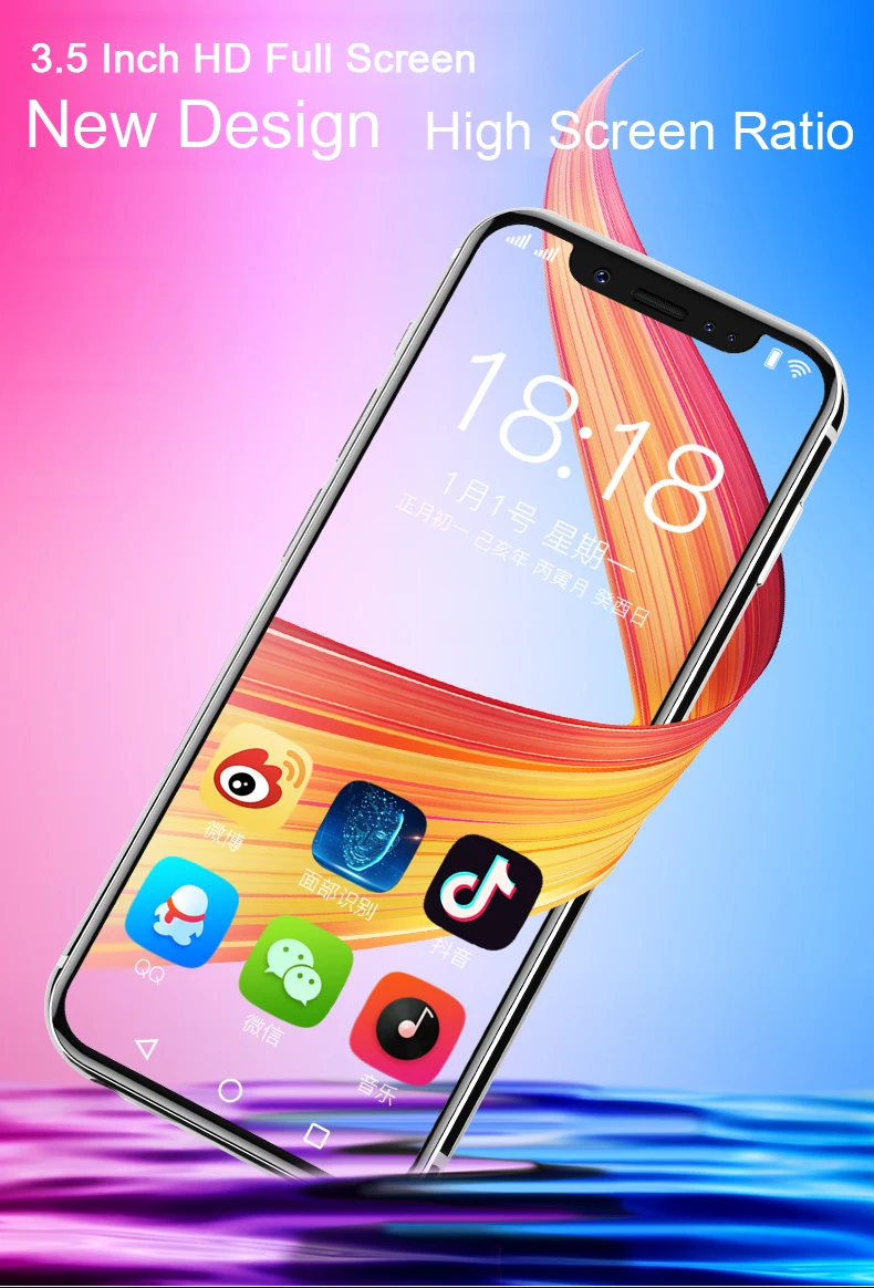K-TOUCH I9 супер мини Карманный Android мобильный телефон 3,5 дюймов 3 ГБ ОЗУ 32 Гб ПЗУ Android 8,1 двойная SIM 4G смартфон Face ID 2200 мАч