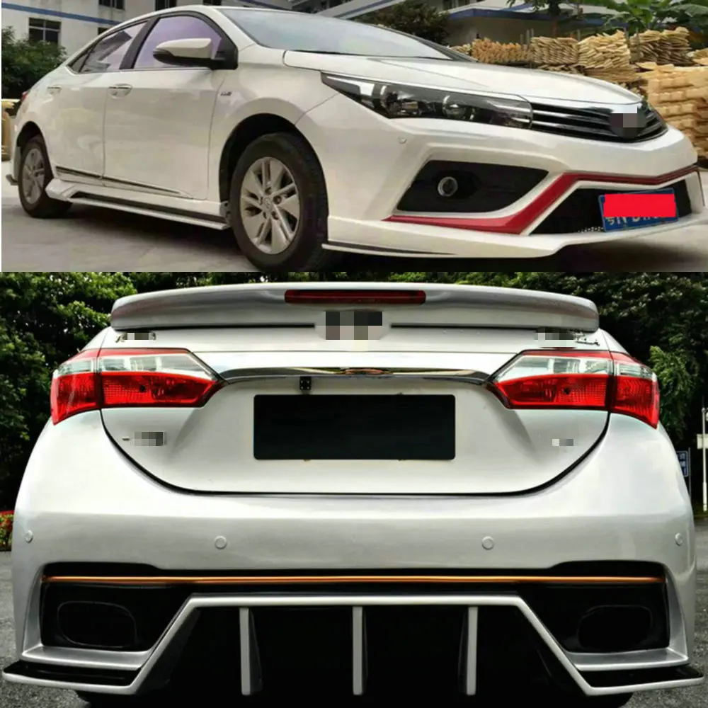 PP/автомобиль frp Автомобильный кузов Corolla кузов комплект передний и задний бампер+ боковые юбки для Toyota Corolla- комплекты кузова