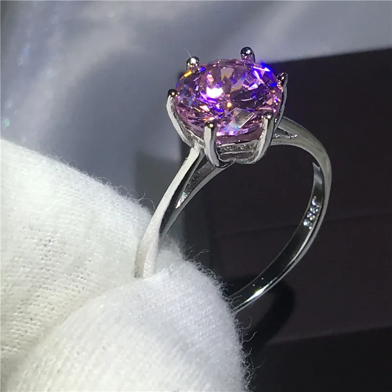 Модное кольцо 100% реальные 925 серебро обручальное кольца для мужчин и женщин 3ct
