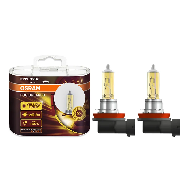 Автомобильный головной светильник OSRAM, противотуманный выключатель 2600K H1 H3 H4 H7 H8 H11 H16 9005 9006, желтый светильник 60%, более яркая Автомобильная галогенная лампа