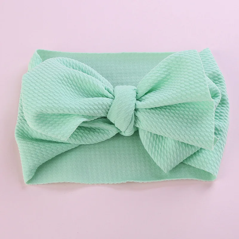 Style 2-Mint Большой бант Младенческая чалма, топ с бантом детские повязки на голову для девочек, регулируемый бант головная повязка в виде чалмы повязка на голову с большим бантом - Цвет: Style 2-Mint