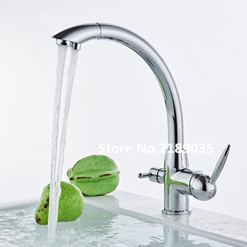 Смеситель для кухни кран холодной и горячей воды с одной ручкой смеситель медный