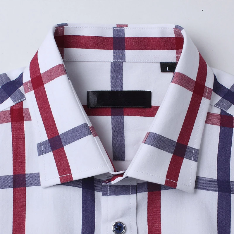 Высококачественные мужские клетчатые рубашки с длинным рукавом хлопковые