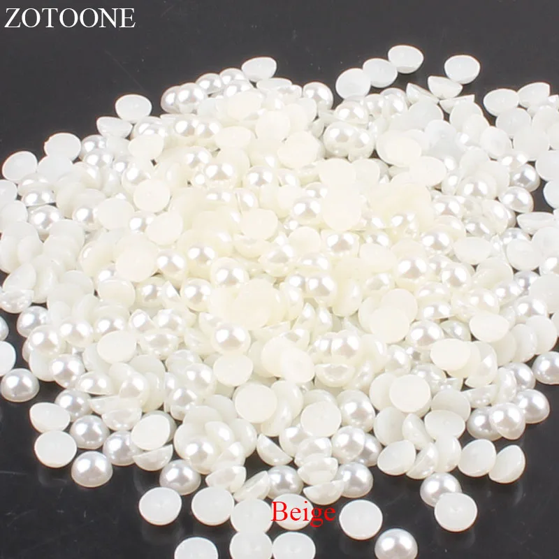 ZOTOONE 1000 шт 2 5 мм бежевого цвета из пластика ABS имитация полукруглых жемчужин для