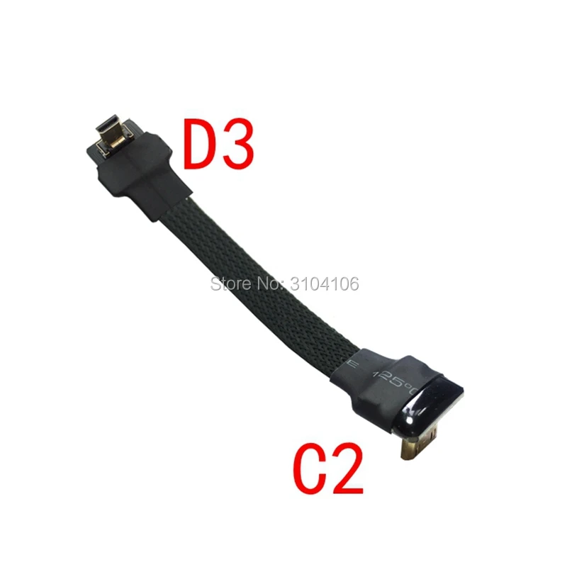 FPV мини HDMI адаптер Micro HDMI 5 см-50 см лента гибкой печатной платы на плоской подошве HDMI 2,0 экранированный кабель для аэрофотосъемка