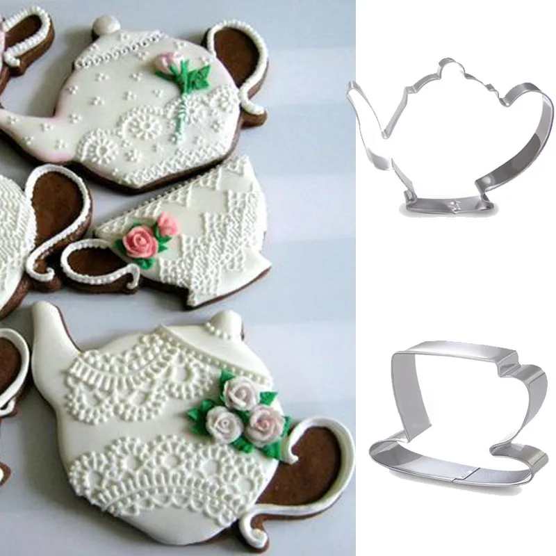 2 шт patisserie reposteria чайник чашка металлические формочки для печенья ремесло помадка