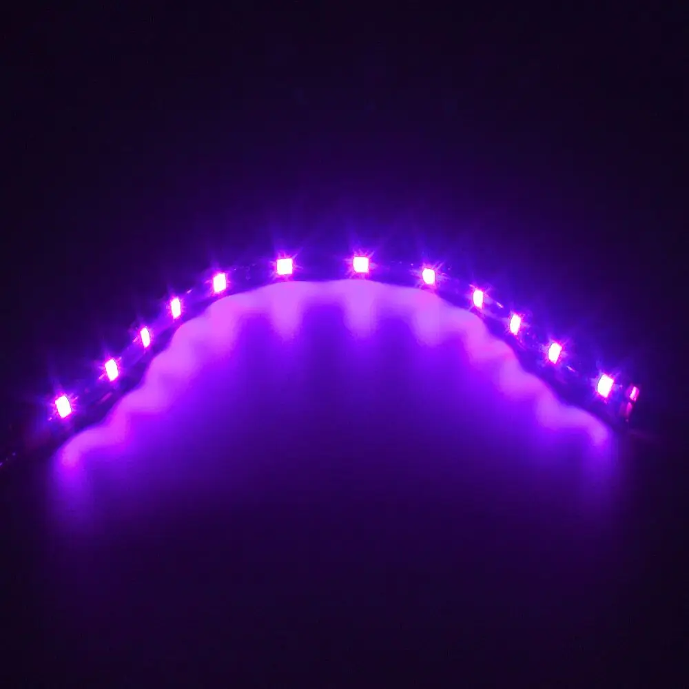 Светодиодный светильник для автомобиля, мотоцикла, 30 см, 5050, 12 SMD, DRL, украшение для стайлинга, водонепроницаемая лента, противотуманная фара, белый, красный, зеленый, желтый, розовый