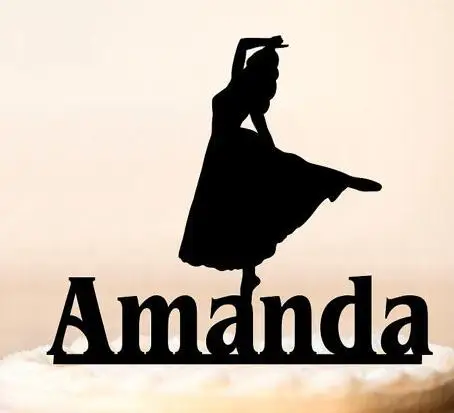 Персонализированные Акриловые фигурки для торта на день рождения балета танцев