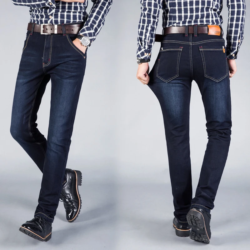 Aismz 2019 New cotton Jeans Men High Quality Famous Brand Denim trousers soft mens pants men's fashion Large Big size 42 44 46 | Мужская