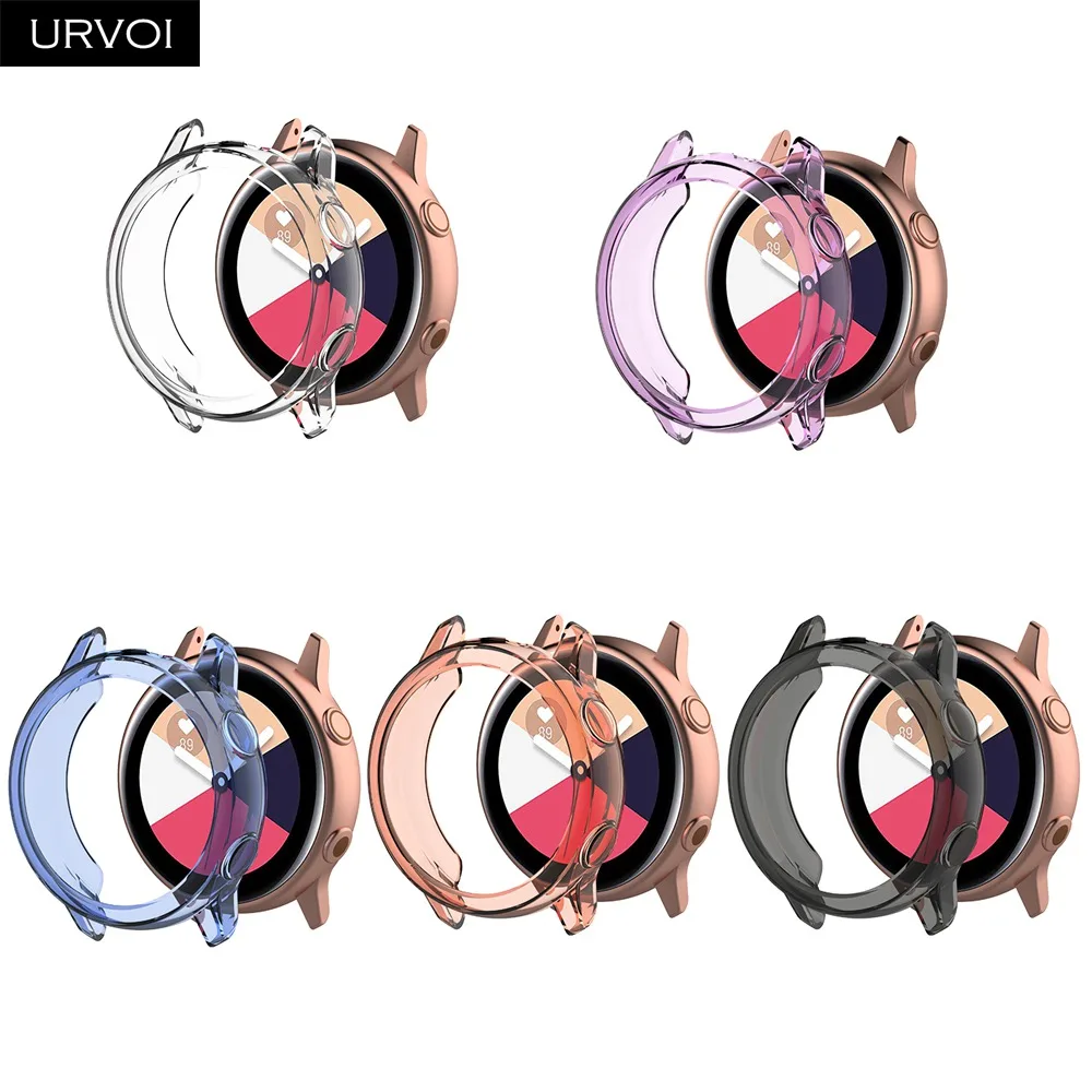 URVOI чехол для Galaxy watch Active/42 мм/46 мм ТПУ протектор кристалл цвета Рамка Тонкий чехол ультра тонкий чехол анти противоударный бампер