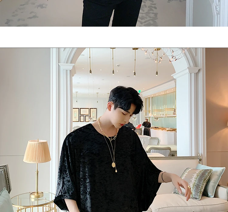 Мужской велюровый сарафан с коротким рукавом оверсайз черная белая футболка Мужские Женские уличные хип хоп Свободные повседневные футболки для пар футболки