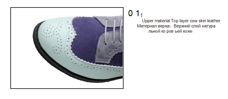 Genuine cow leather brogue men flats shoes handmade vintage casual sneakers shoes oxford shoes for men blue grey with fur