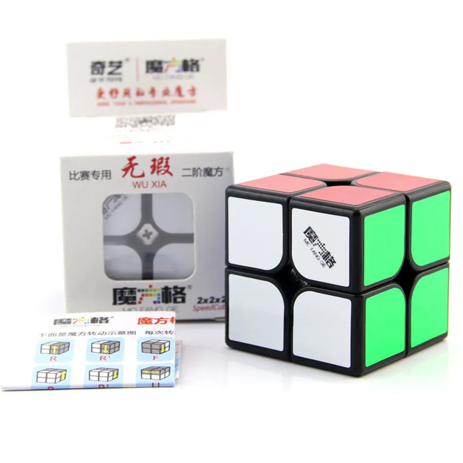 Qiyi mofangge Wuxia M 2x2 кубик рубика Магнитный скоростной куб черный Stickerless пазл 50 мм