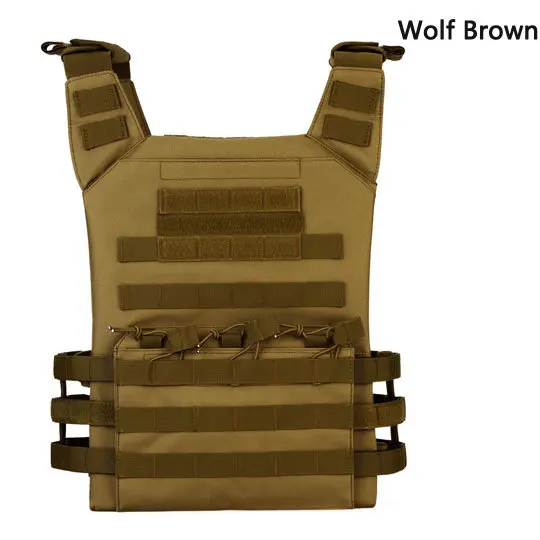 Wolf Brown Уличный армейский тактический жилет, тренировочный жилет для рыбалки, охоты, спортивный Камуфляжный военный Регулируемый Сверхлегкий защитный рюкзак - Цвет: Wolf Brown