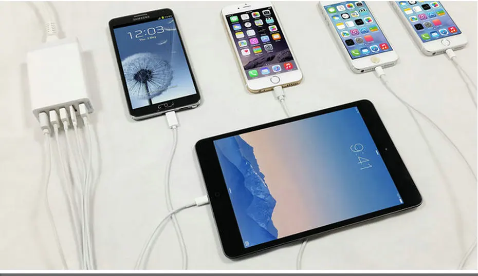 FERISING 5 портов настенный USB Адаптер зарядного устройства для США E.U. Разъем 5 V 8A* 5 для iPhone samsung Sony LG и т. д