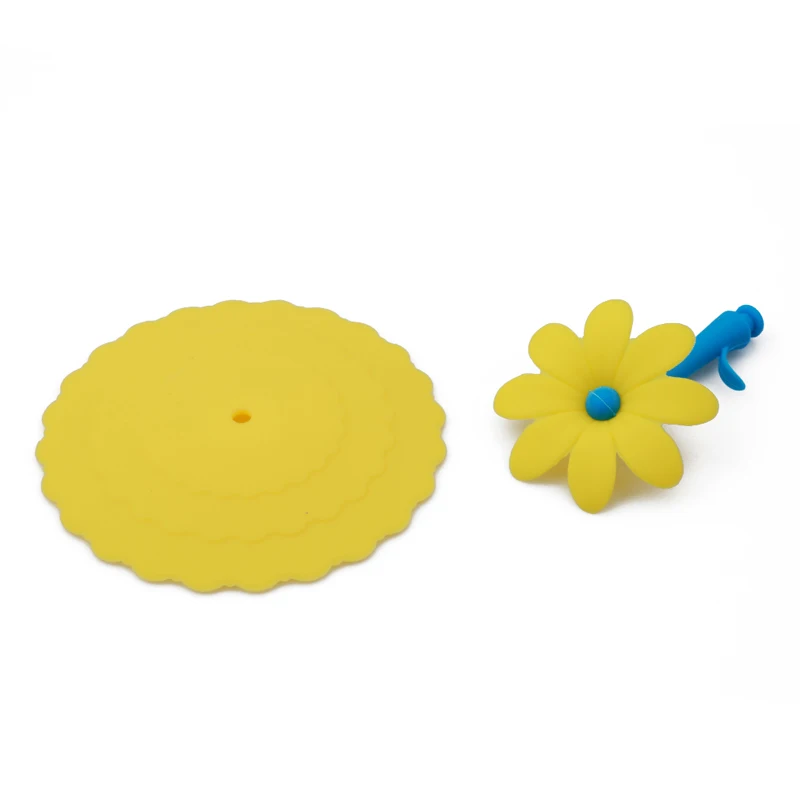 1 шт. милая крышка для чашки с солнечным цветком креативная силиконовая защитой