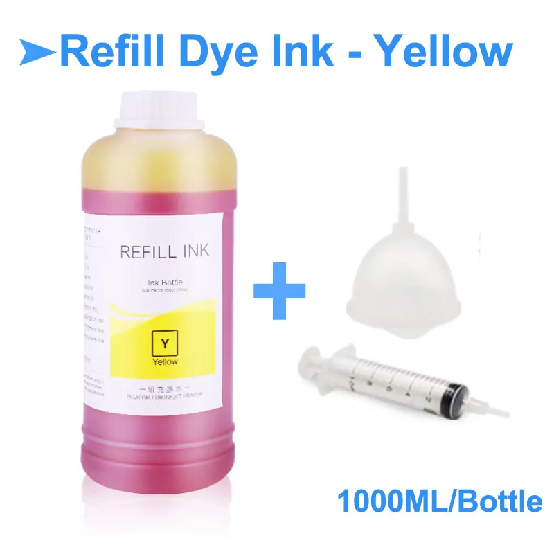 Yellow-1000ml 1000 мл/бутылка универсальные чернила для Canon PIXMA IP серии IX серии MG серии MX принтер СНПЧ краски для чернил для Canon - Цвет: Yellow-1000ml