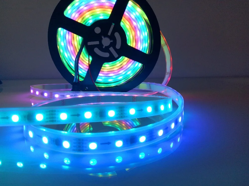 WS2818 5m 60 светодиодный s/m(20 пикс./м) DC12V RGB полноцветная светодиодная Пиксельная