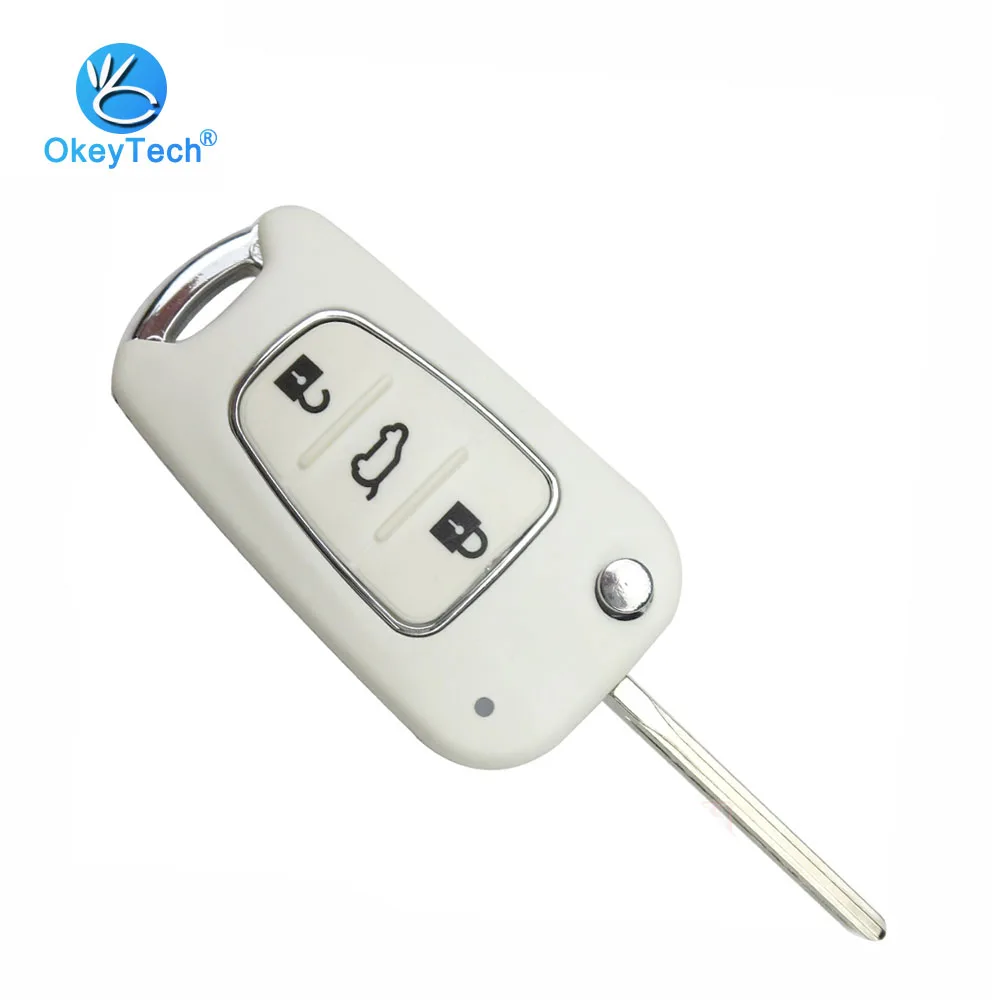 Корпус для автомобильного ключа OkeyTech Kia складной чехол с 3 кнопками и