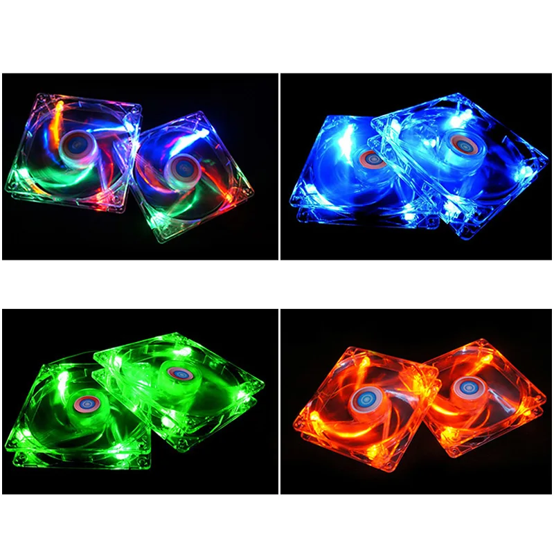 Новейший офисный компьютер компоненты IMP-691 Cool 7 огней Quad LED Light Neon Clear 14*14*2 5 см PC