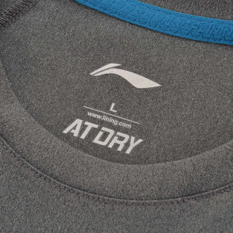 Li-Ning мужские футболки для тренировок ATDRY с коротким рукавом дышащей подкладкой