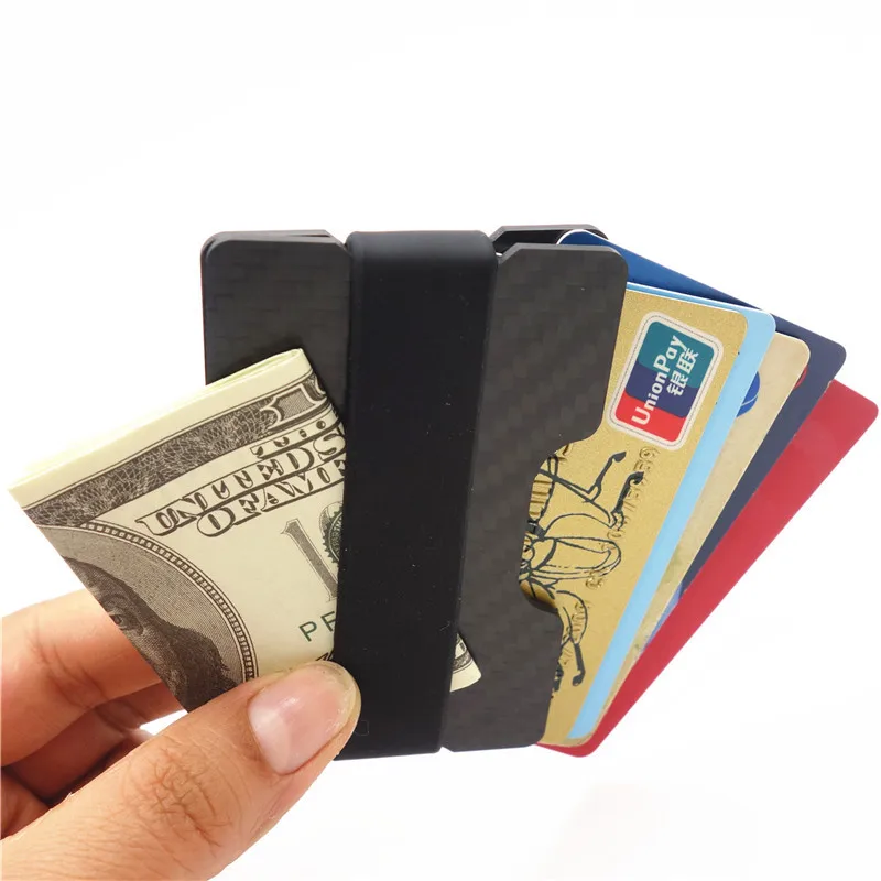 Карбоновый держатель для кредитных карт прочный RFID блокирующий безопасный