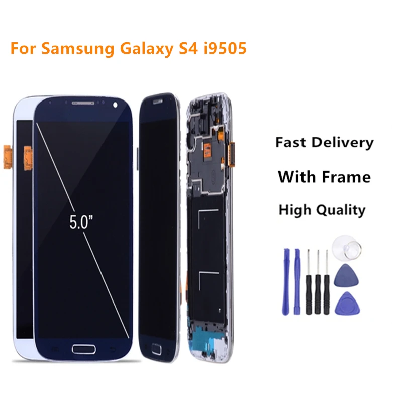 Для Samsung Galaxy S4 i9505 i9500 i337 ЖК дисплей с кодирующий преобразователь сенсорного