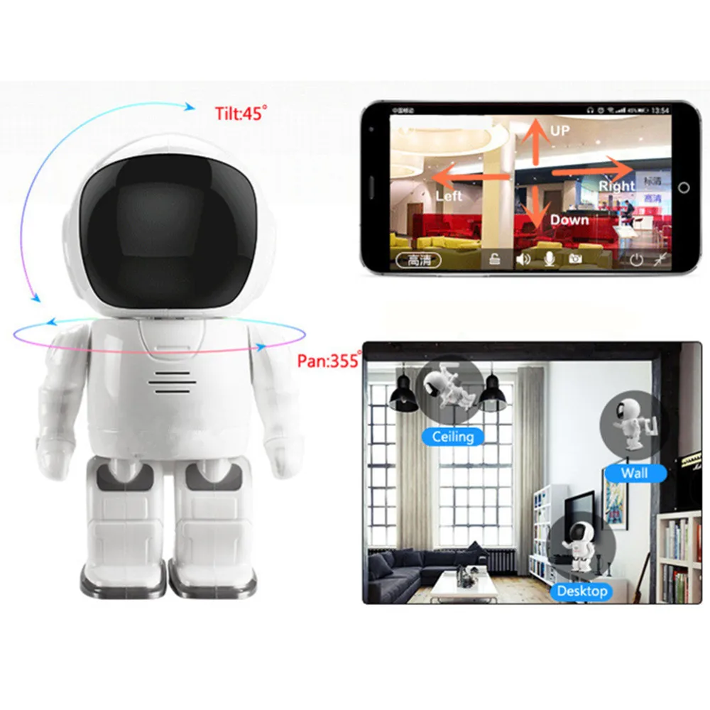 Робот IP Камера HD WI FI Видеоняни и радионяни 960 P 1.3MP CMOS Беспроводной CCTV P2P аудио