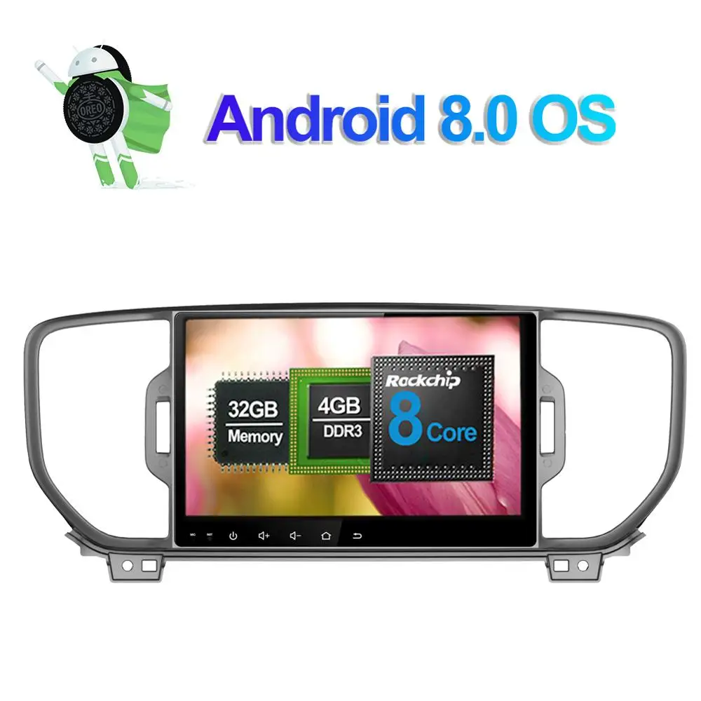 Автомобильный мультимедийный плеер 9 дюймов Android 8 0 IPS экран радио стерео GPS