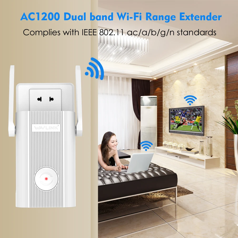 Wavlink WiFi Range удлинитель повторитель 1200 Мбит/с усилитель сигнала 2,4G+ 5 ГГц двухдиапазонный wifi усилитель повторитель/беспроводная точка доступа