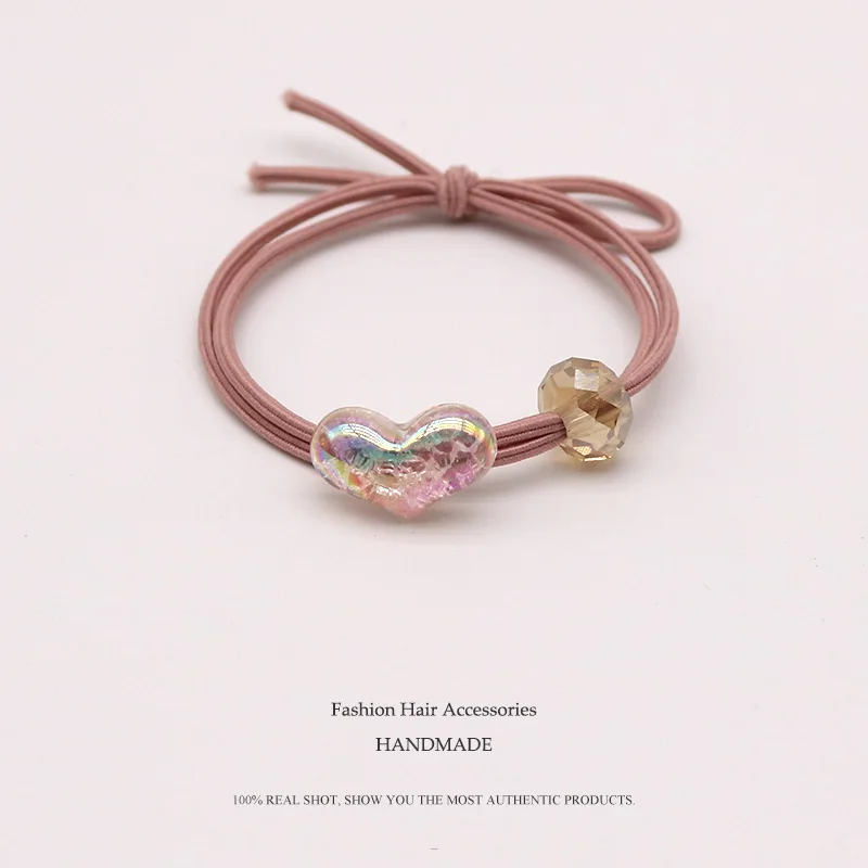 

High Quality Popular Elastic Hair Bands Transparent Love Headband Women's Round Rubber Band Lady Hair Accessories Scrunchie