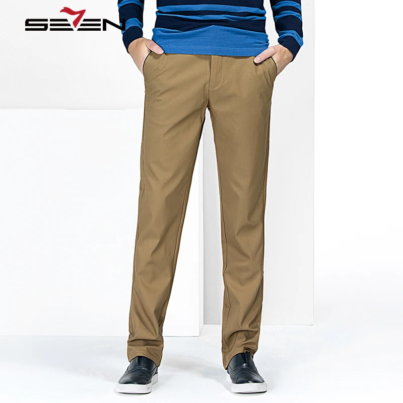 

Seven7 Brand New Casual Pants Mens Business Slim Formal Autumn Winter Thick Straight Classic Male Work Pants Trousers 80160