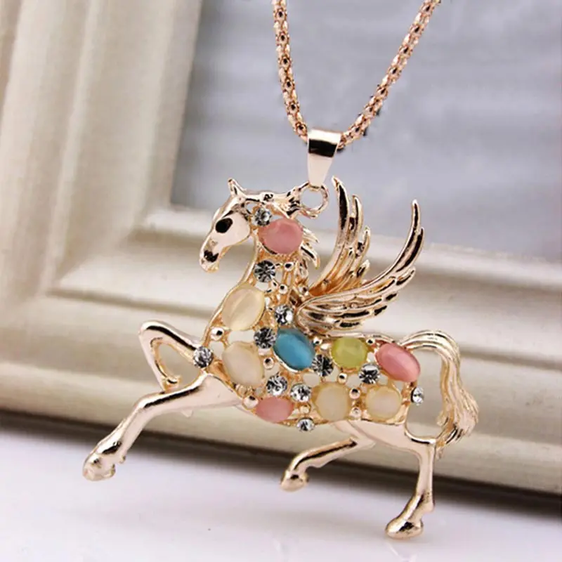 Ожерелья для мужчин-gfs-мода корейский золото Цвет опал зодиака летающий конь