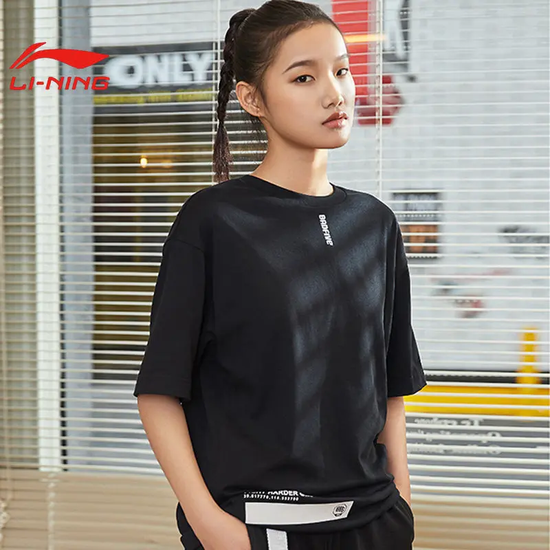 Li-Ning Женская баскетбольная серия BAD FIVE Джерси 100% хлопок дышащие футболки