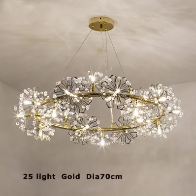 25light gold G4 led постмодерн нержавеющая сталь Кристалл Черное золото люстра освещение Lamparas де Techo подвесной светильник Lampen для фойе - Цвет абажура: 25light gold