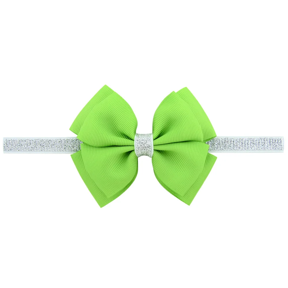 Bow Silver Ribbon Stretchy Newborn Baby Girls Hair Accessories DIY Band Handmade | Детская одежда и обувь