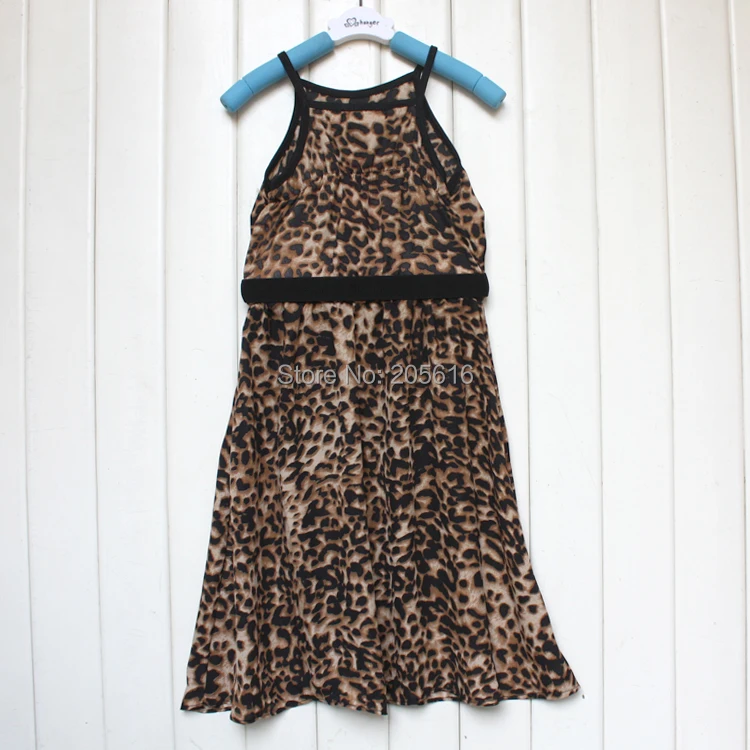 Новое летнее длинное леопардовое платье без рукавов с поясом/Модный комплект