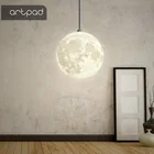 3d-подвесная лампа Artpad в скандинавском стиле, простой современный светсветильник в виде Луны для гостиной, спальни, столовой, зала, светильник освещение