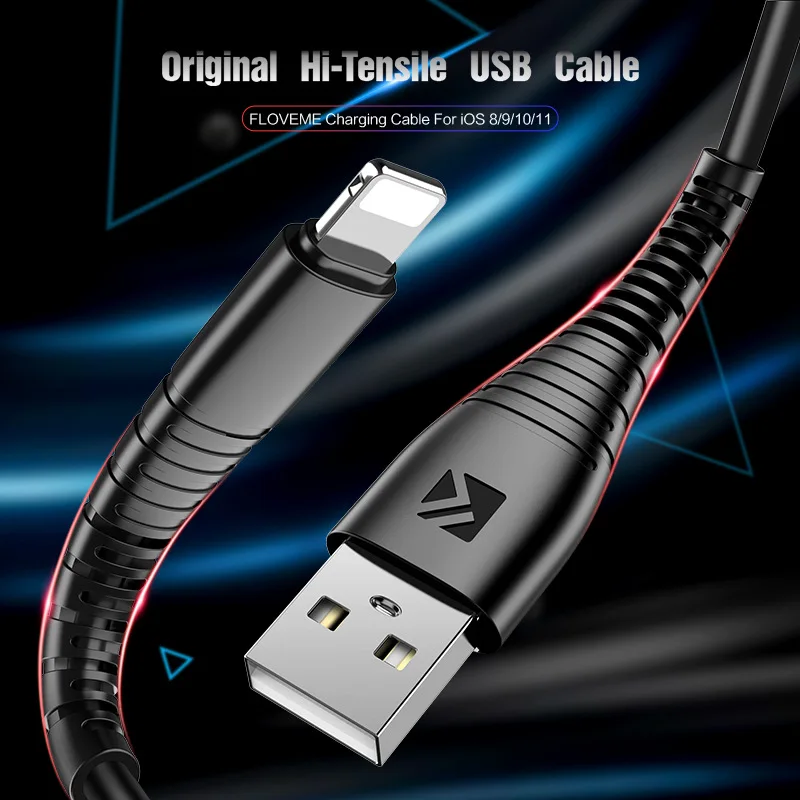 USB кабель для iPhone XS max XR X 8 7 6 plus 6s 5s plus ipad mini 2.4A Быстрая зарядка USB кабель Шнур для телефона адаптер