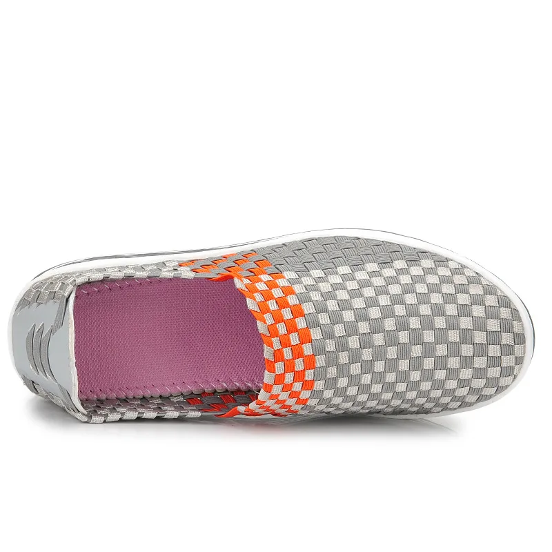 Новинка 2019 года сезон весна лето тканая обувь женская без застежки для отдыха на