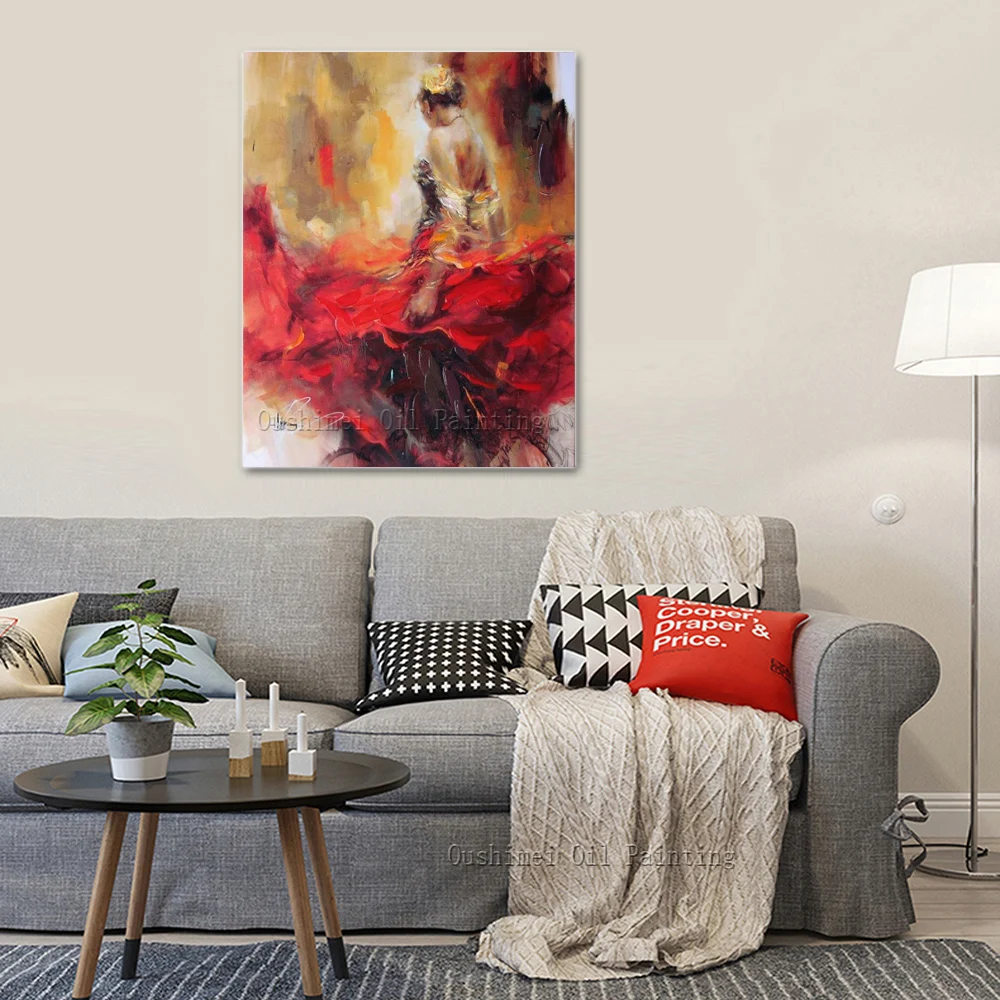 Профессиональная ручная роспись Испанский танцор работа холст живопись принт