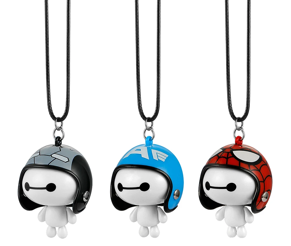 Автомобиль кулон милый шлем робот Baymax куклы висячие украшения автомобили Зеркало заднего вида подвеска украшения аксессуары Подарки