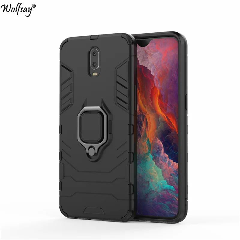 Wolfsay for OPPO R17 Case Car Holder Armor Cases Hard PC & Soft Silicone Cover With Magnet |