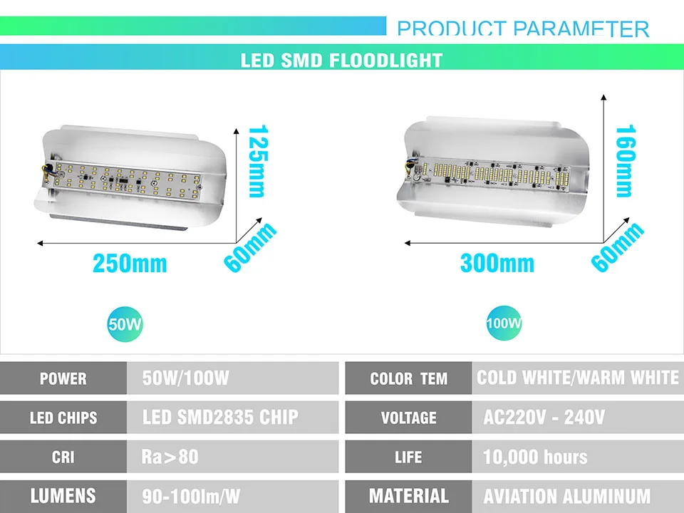 Светодиодный прожектор светильник 30W 50W 100W 230V Водонепроницаемый для Светодиодный уличный фонарь Открытый Светодиодный точечный светильник потолочные светильник стены отражатель садовый светильник Инж